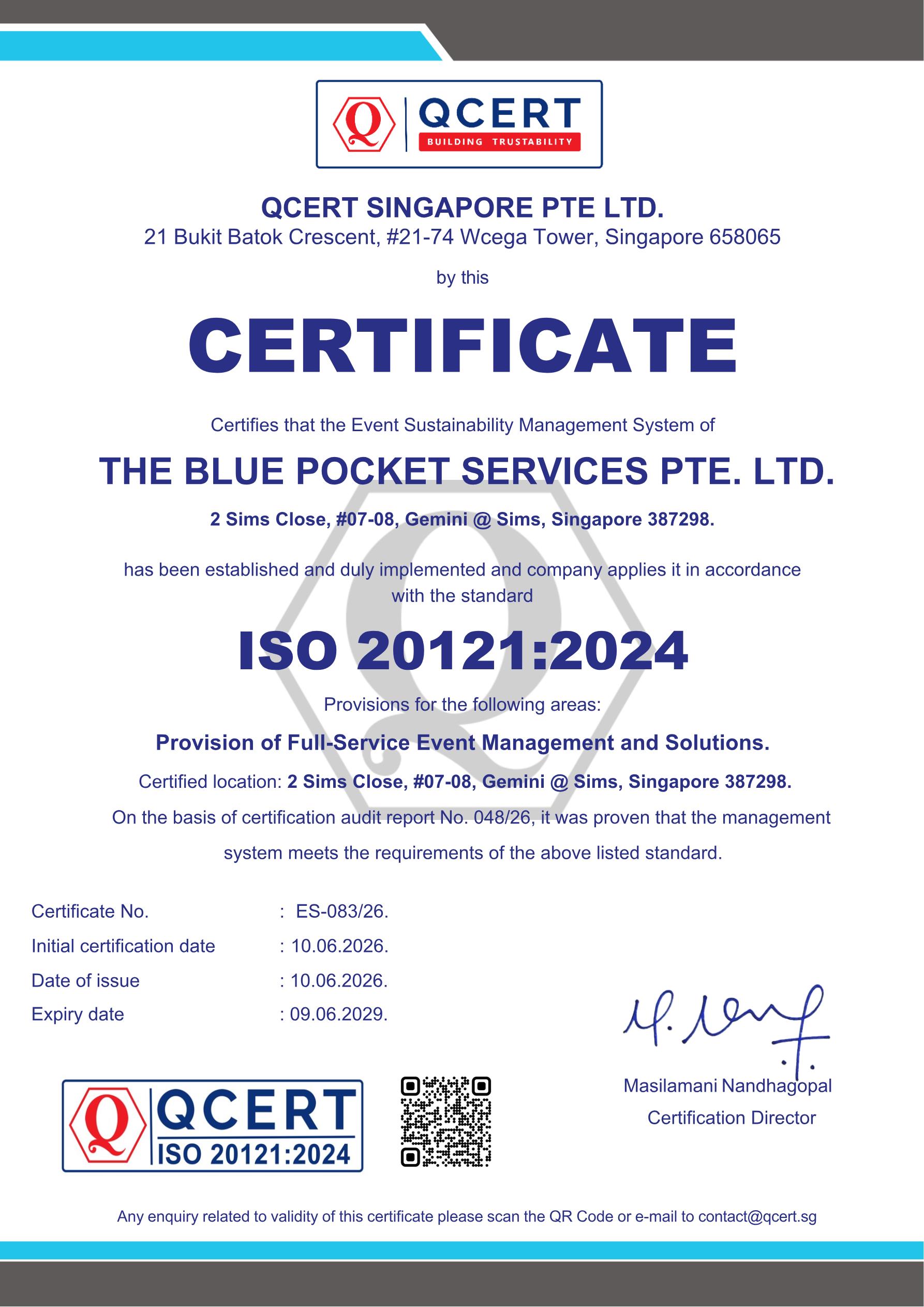 ISO 20121 Certification